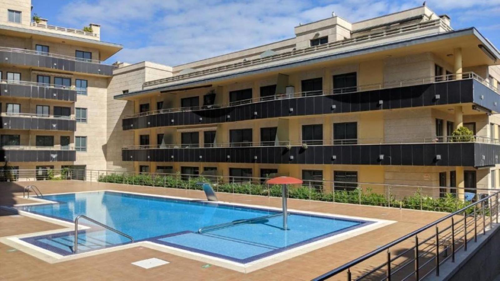 Apartamento en urbanización con piscina en Playa de Silgar Sanxenxo Exterior foto